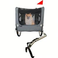 Mobility-Friendly Pet Trailer with Universal Wheels and Mesh Doors for Elderly Pets