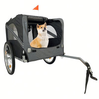 Mobility-Friendly Pet Trailer with Universal Wheels and Mesh Doors for Elderly Pets