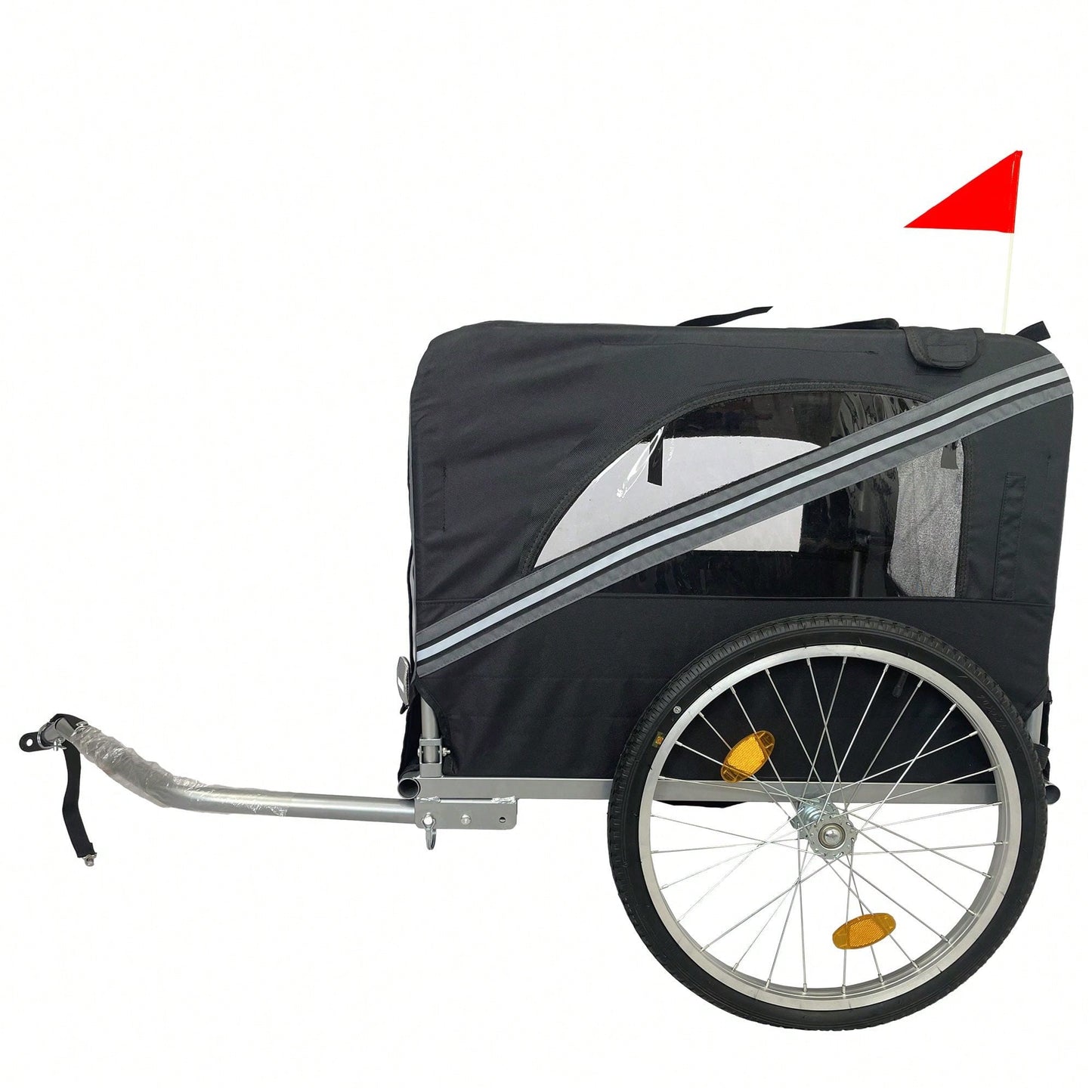 Mobility-Friendly Pet Trailer with Universal Wheels and Mesh Doors for Elderly Pets