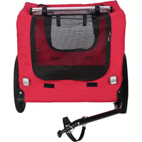 Outdoor Foldable Red Dog Trailer With Canopy And Mesh Shieldin