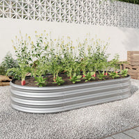 Oval Large Metal Raised Planter Bed For Plants, Vegetables, And Flowers - Outdoor Garden Bed