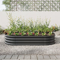 Oval Large Metal Raised Planter Bed For Plants, Vegetables, And Flowers - Outdoor Garden Bed