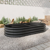 Oval Large Metal Raised Planter Bed For Plants, Vegetables, And Flowers - Outdoor Garden Bed