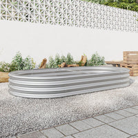 Raised Garden Bed Outdoor, Oval Large Metal Raised Planter Bed For Plants, Vegetables, And Flowers