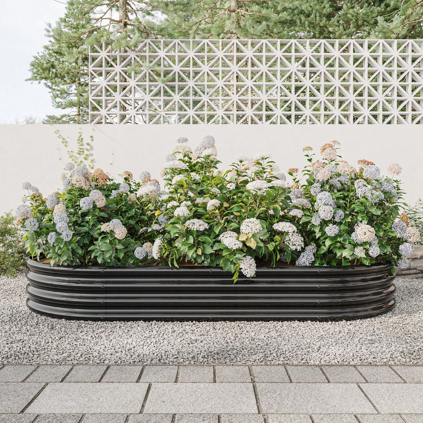 Raised Garden Bed Outdoor, Oval Large Metal Raised Planter Bed For Plants, Vegetables, And Flowers