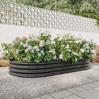 Raised Garden Bed Outdoor, Oval Large Metal Raised Planter Bed For Plants, Vegetables, And Flowers