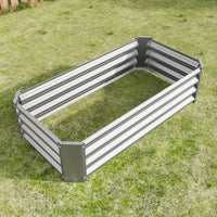Rectangle Raised Garden Bed, Durable Galvanized Metal, Ideal For Flowers, Plants, Vegetables, And Herbs