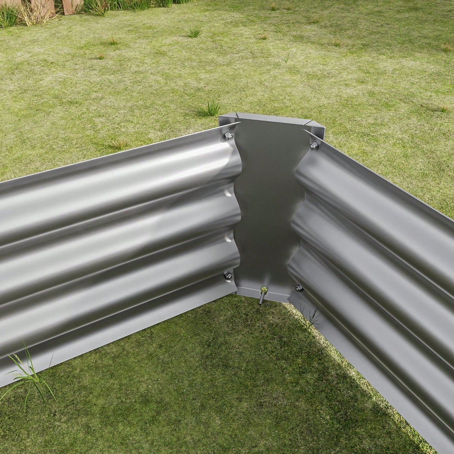Rectangle Raised Garden Bed, Durable Galvanized Metal, Ideal For Flowers, Plants, Vegetables, And Herbs