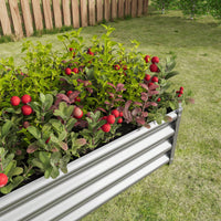 Rectangle Raised Garden Bed, Durable Galvanized Metal, Ideal For Flowers, Plants, Vegetables, And Herbs