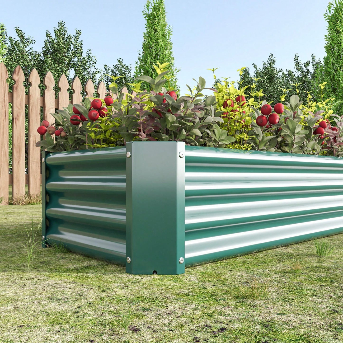 Rectangle Raised Garden Bed, Durable Galvanized Metal, Ideal For Flowers, Plants, Vegetables, And Herbs