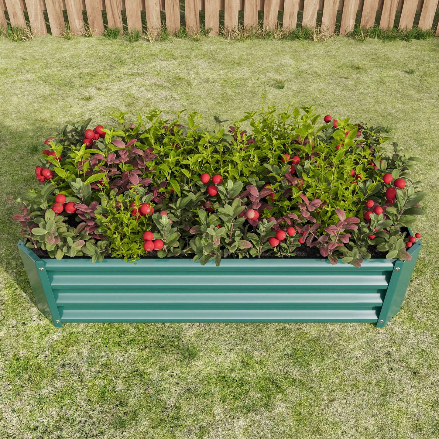Rectangle Raised Garden Bed, Durable Galvanized Metal, Ideal For Flowers, Plants, Vegetables, And Herbs