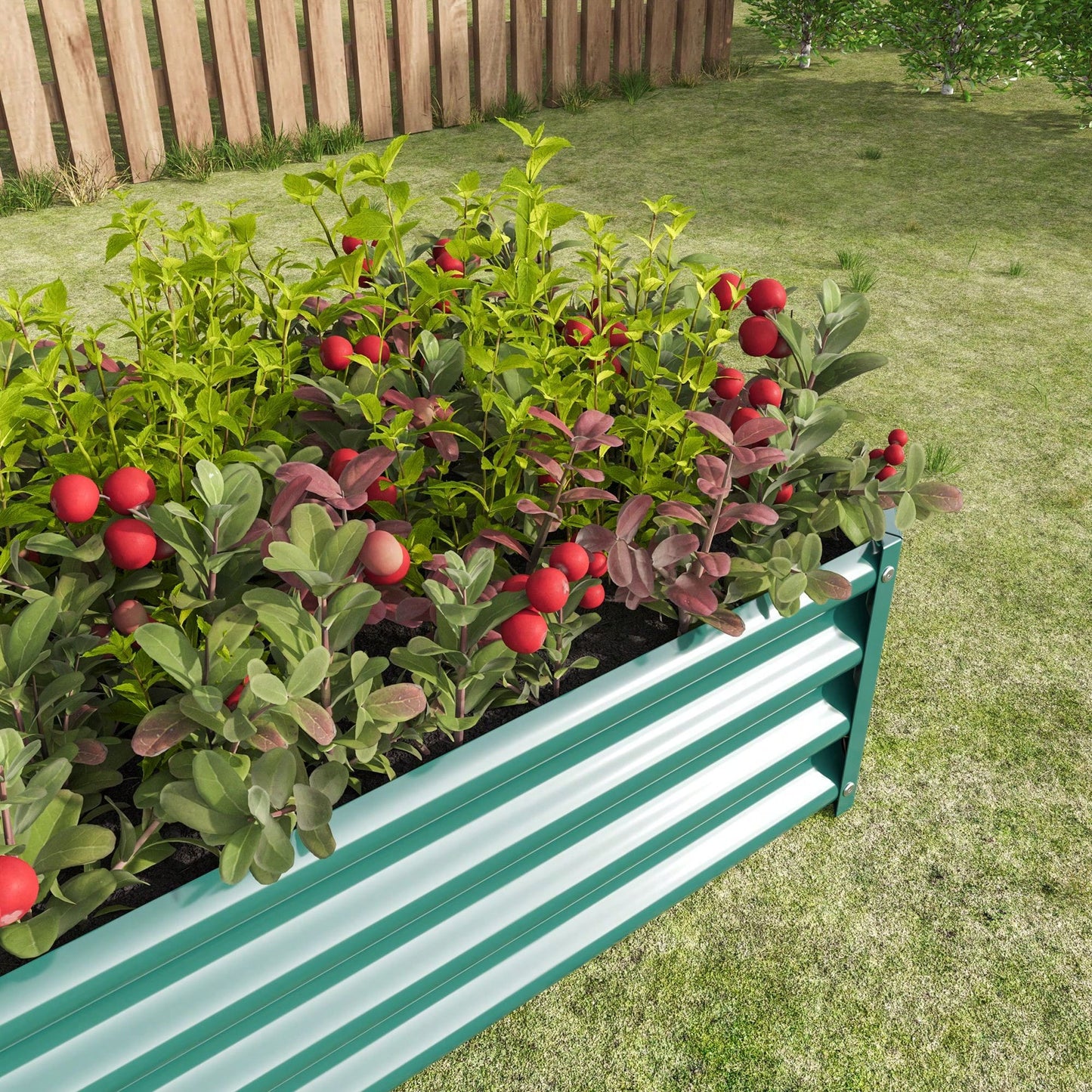 Rectangle Raised Garden Bed, Durable Galvanized Metal, Ideal For Flowers, Plants, Vegetables, And Herbs