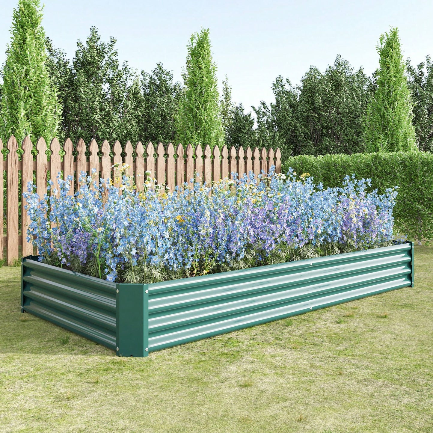 Large Raised Garden Bed Kit - Metal Raised Bed Garden For Flower Planters, Vegetables Herb