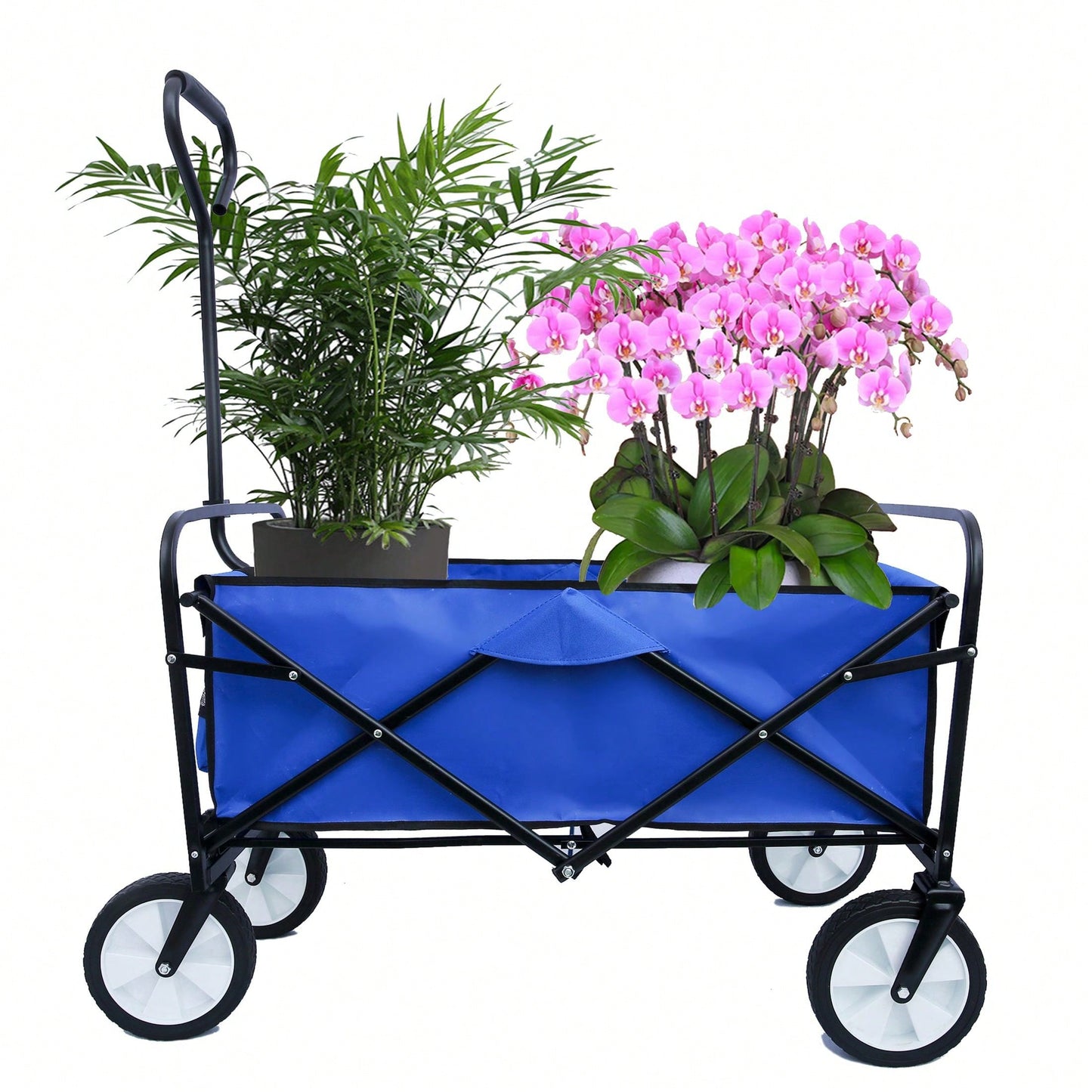 Foldable Heavy-Duty Steel Frame Cart Convenient And Durable Shopping And Utility Trolley