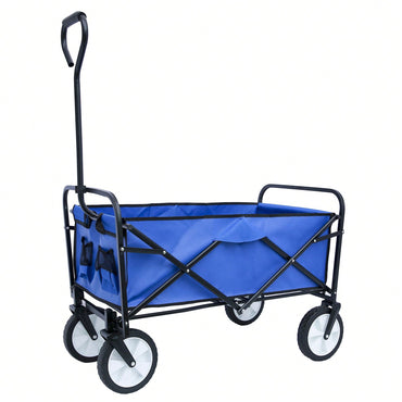 Foldable Heavy-Duty Steel Frame Cart Convenient And Durable Shopping And Utility Trolley