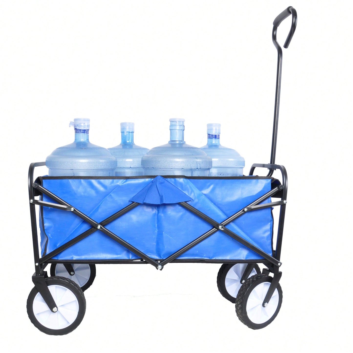 Foldable Heavy-Duty Steel Frame Cart Convenient And Durable Shopping And Utility Trolley