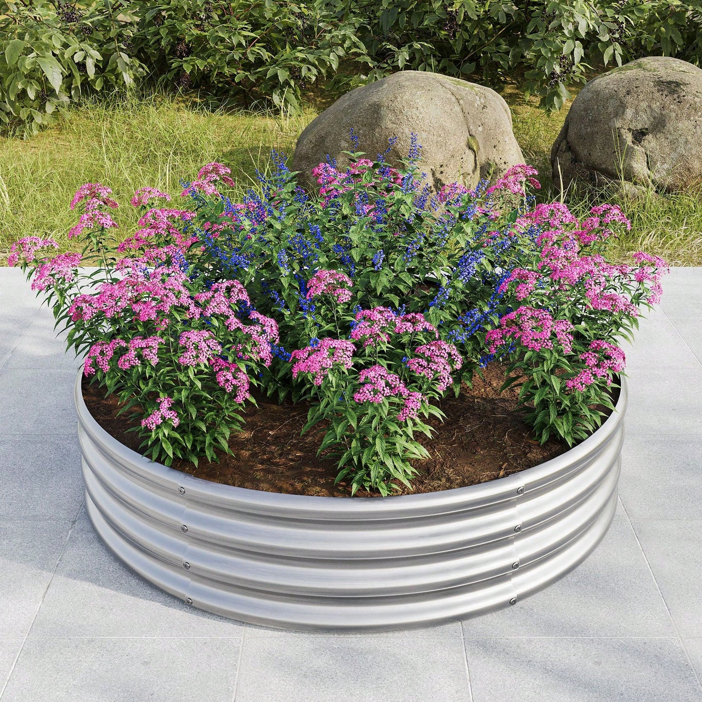 Durable Galvanized Metal Planter Box, Perfect Planting Choice, DIY YOUR GARDEN, Safety & Stabilizing, Easy To Assemble