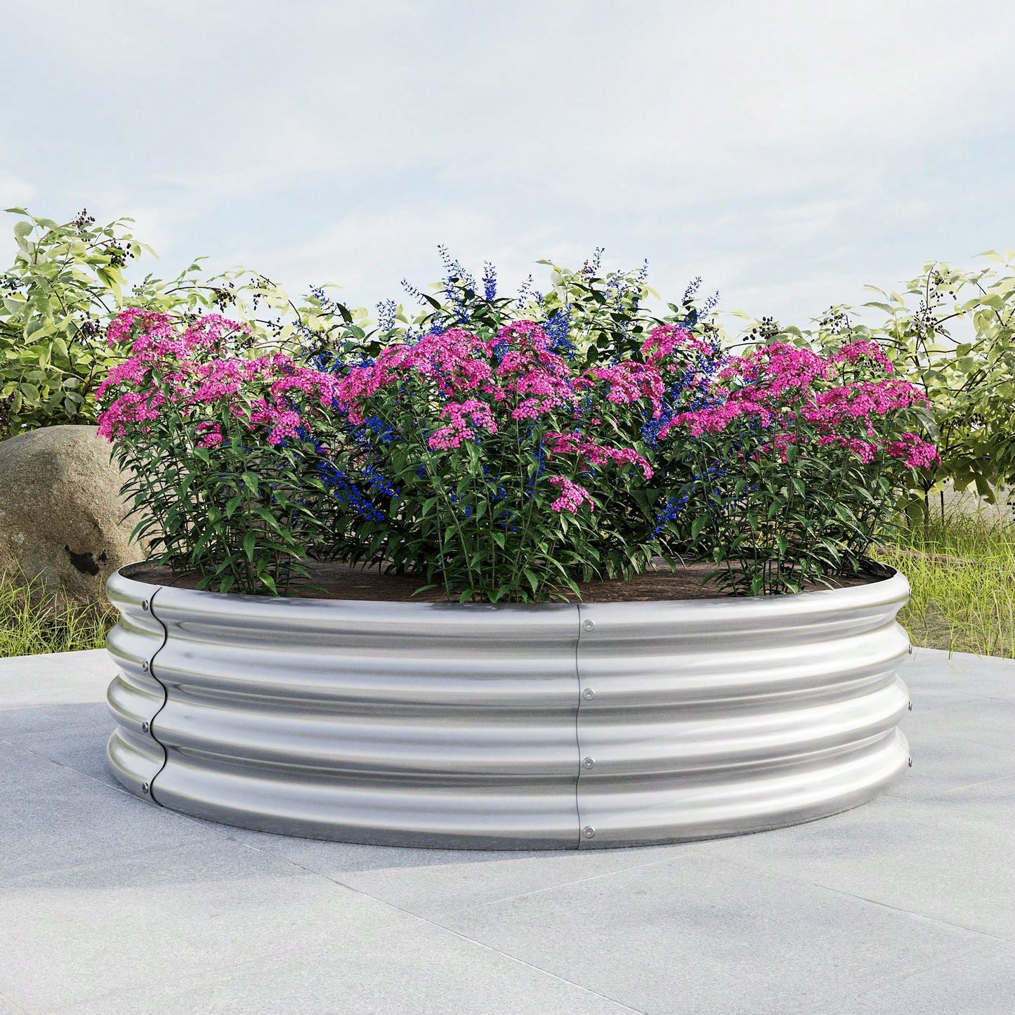 Durable Galvanized Metal Planter Box, Perfect Planting Choice, DIY YOUR GARDEN, Safety & Stabilizing, Easy To Assemble