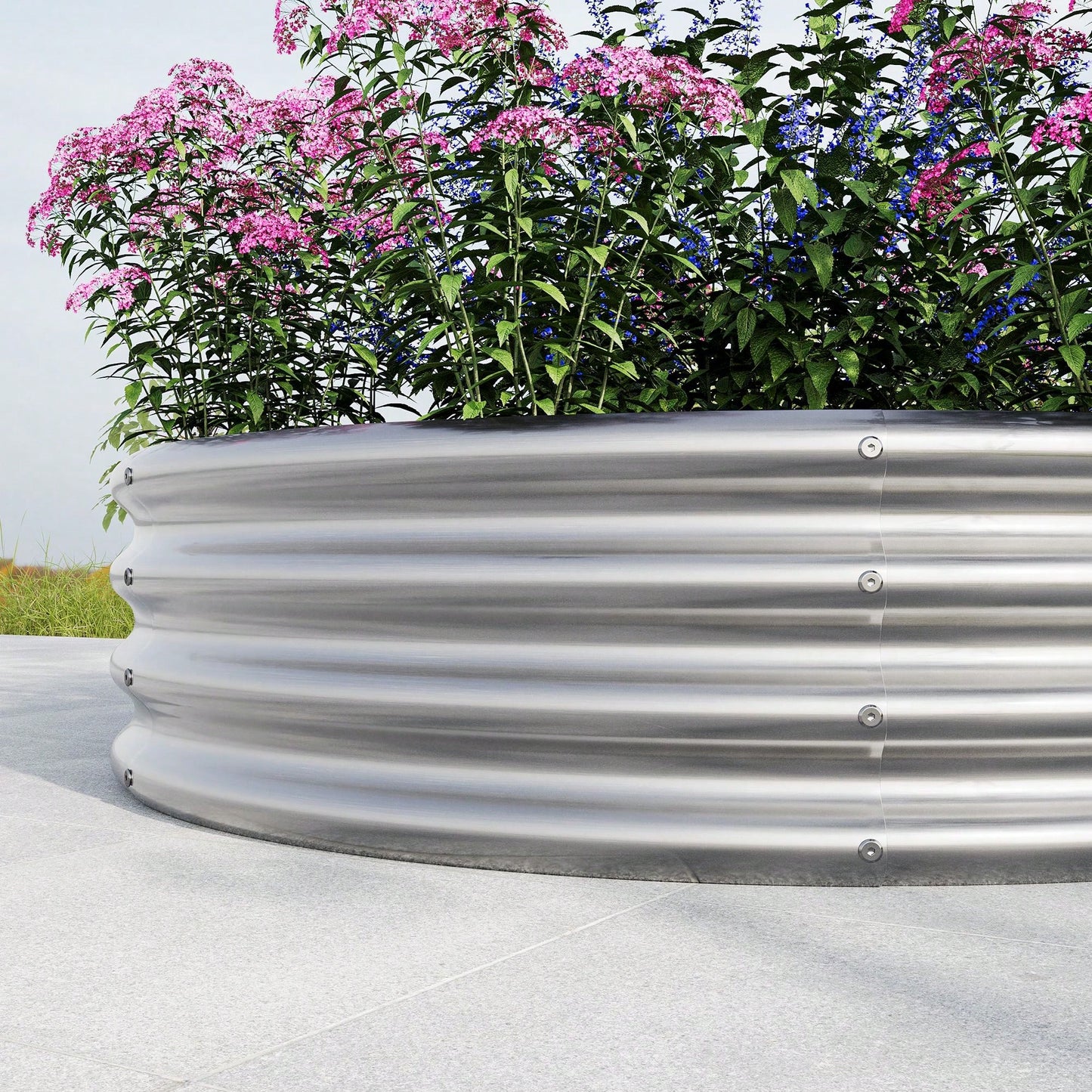 Durable Galvanized Metal Planter Box, Perfect Planting Choice, DIY YOUR GARDEN, Safety & Stabilizing, Easy To Assemble