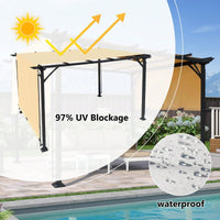 Universal Canopy Cover Replacement For 12x9 Ft Curved Outdoor Pergola Structure