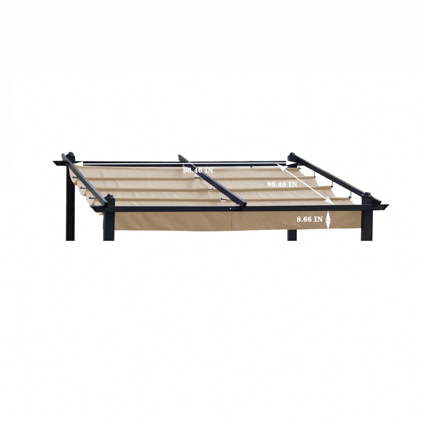 10 * 10 Ft. Pergola Replacement Canopy - UV-Protected Polyester Fabric, Easy Assembly, 1 Year Warranty