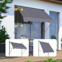 118 Inch Adjustable Outdoor UV Protection Canopy Sun Shade Cover for Patio Door and Window