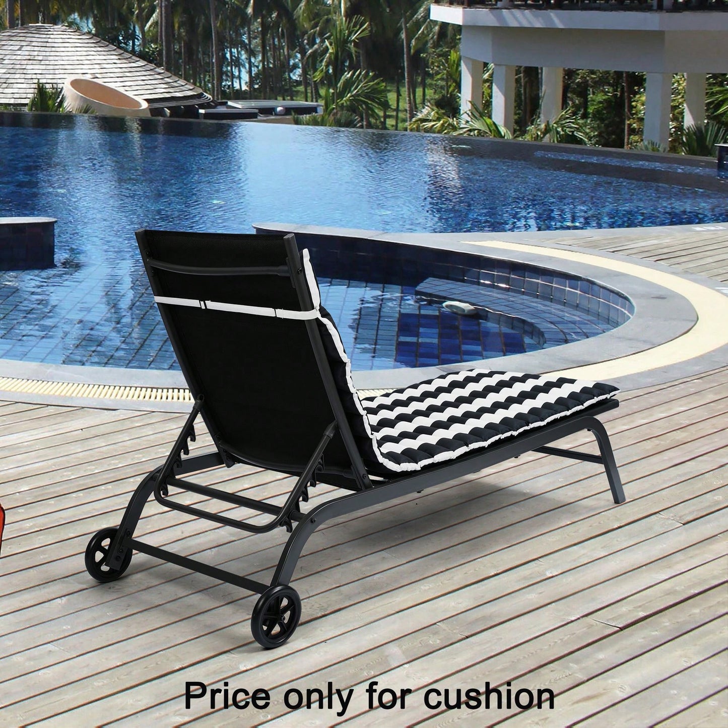 Set Of 2, Outdoor Lounge Chair Cushion Replacement Patio Funiture Seat Cushion Chaise Lounge Cushion