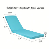 Set Of 2, Outdoor Lounge Chair Cushion Replacement Patio Funiture Seat Cushion Chaise Lounge Cushion