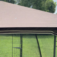 10x10 Ft Patio Double Roof Gazebo Replacement Canopy Top Fabric