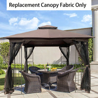 10x10 Ft Patio Double Roof Gazebo Replacement Canopy Top Fabric