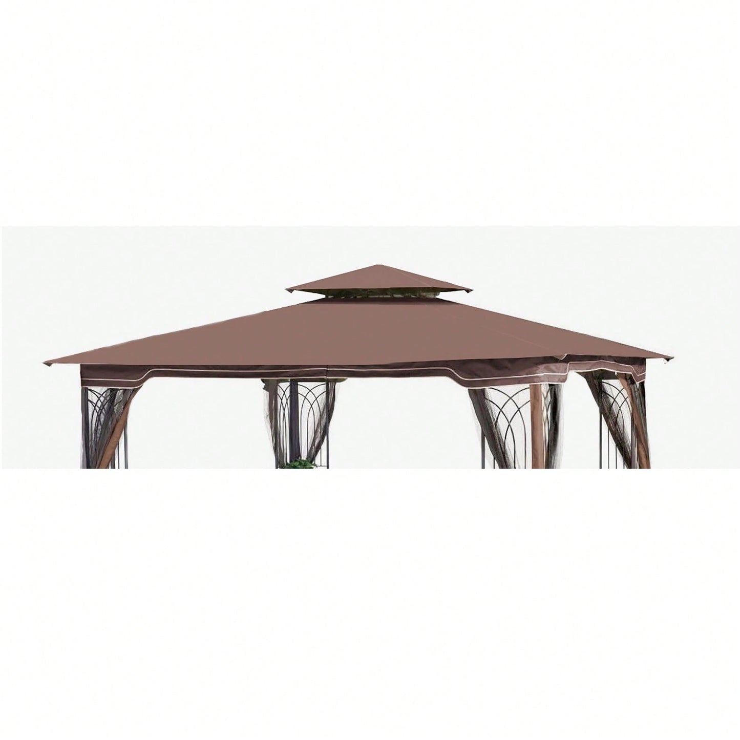 10x10 Ft Patio Double Roof Gazebo Replacement Canopy Top Fabric