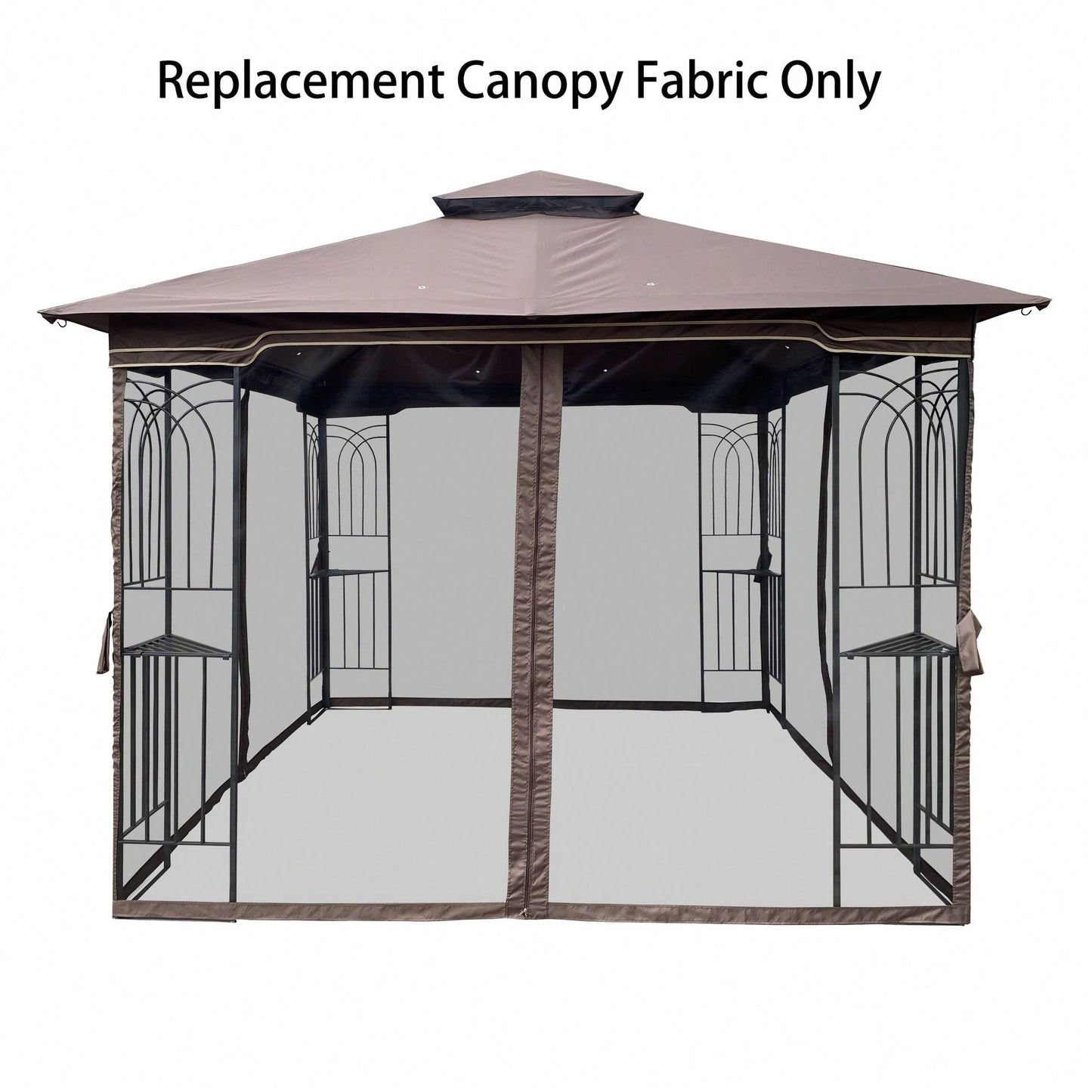 10x10 Ft Patio Double Roof Gazebo Replacement Canopy Top Fabric