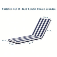 Set Of 2, Outdoor Lounge Chair Cushion Replacement Patio Funiture Seat Cushion Chaise Lounge Cushion