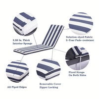 Set Of 2, Outdoor Lounge Chair Cushion Replacement Patio Funiture Seat Cushion Chaise Lounge Cushion