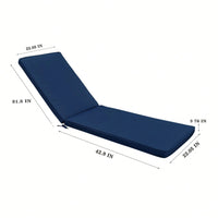 Set Of 2, Outdoor Lounge Chair Cushion Replacement Patio Funiture Seat Cushion Chaise Lounge Cushion-Navy Blue