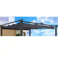 13 X 10 Ft Outdoor Patio Retractable Pergola Sun-Shelter Canopy Replacement Canopy Top Cover Fabric