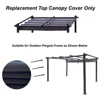 13 X 10 Ft Outdoor Patio Retractable Pergola Sun-Shelter Canopy Replacement Canopy Top Cover Fabric