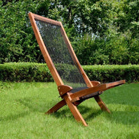 Roping Wood Folding Chair Stylish, No Assembly, Indoor/Outdoor Use, Easy Storage