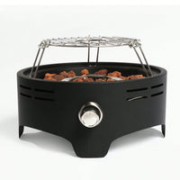 Outdoor Portable Propane Fire Pit, Camping Fire Pit With Cooking Support Tabletop Fire Pit With Quick Connect Regulator