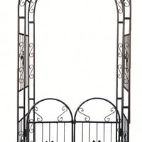Elegant Garden Arch Decorative, Sturdy Metal Construction For Climbing Plants - Double Doors - Ideal For Ivy Vines, Roses, And More