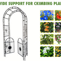 Elegant Garden Arch Decorative, Sturdy Metal Construction For Climbing Plants - Double Doors - Ideal For Ivy Vines, Roses, And More