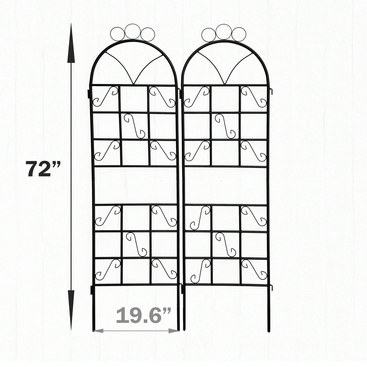 Set Of 2, Metal Garden Trellis For Climbing Plants Outdoor Rustproof Plant Support