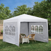 10x 10Ft Pop Up Gazebo Canopy Tent,Removable Sidewall With Zipper,2pcs Sidewall With Windows,With 4pcs Weight Sand Bag,With Carry Bag