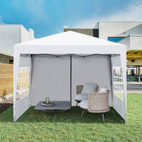 10x 10Ft Pop Up Gazebo Canopy Tent,Removable Sidewall With Zipper,2pcs Sidewall With Windows,With 4pcs Weight Sand Bag,With Carry Bag