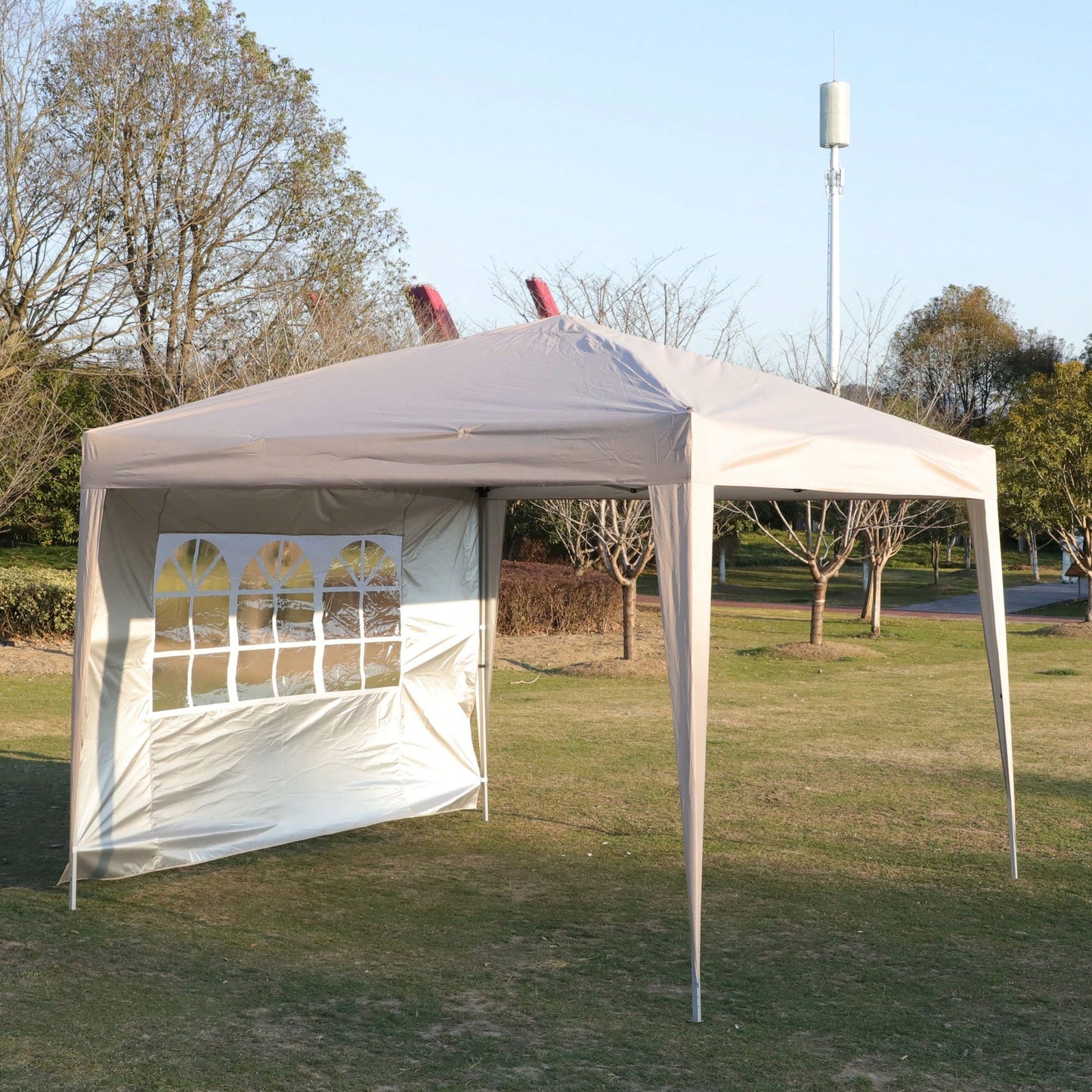 10x 10Ft Pop Up Gazebo Canopy Tent,Removable Sidewall With Zipper,2pcs Sidewall With Windows,With 4pcs Weight Sand Bag,With Carry Bag