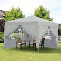 10x 10Ft Pop Up Gazebo Canopy Tent,Removable Sidewall With Zipper,2pcs Sidewall With Windows,With 4pcs Weight Sand Bag,With Carry Bag