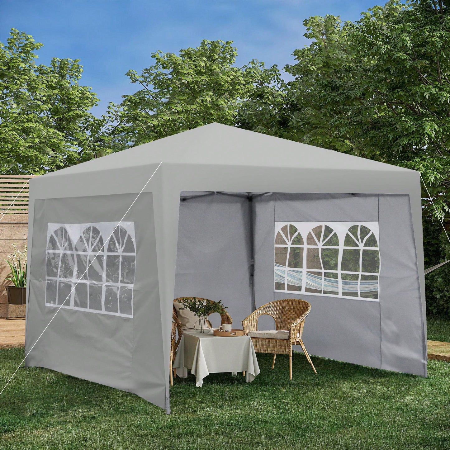 10x 10Ft Pop Up Gazebo Canopy Tent,Removable Sidewall With Zipper,2pcs Sidewall With Windows,With 4pcs Weight Sand Bag,With Carry Bag