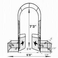 Garden Arch With Doors, Garden Arbor Trellis, Climbing Plants Support Arch, Outdoor Arch, Wedding Arch, Party Events Archway