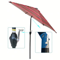 9FT UMBRELLA , Waterproof, Fade Resistant, Easy To Clean, Sturdy Construction, Push Button Tilt And Crank System, Wind Vent