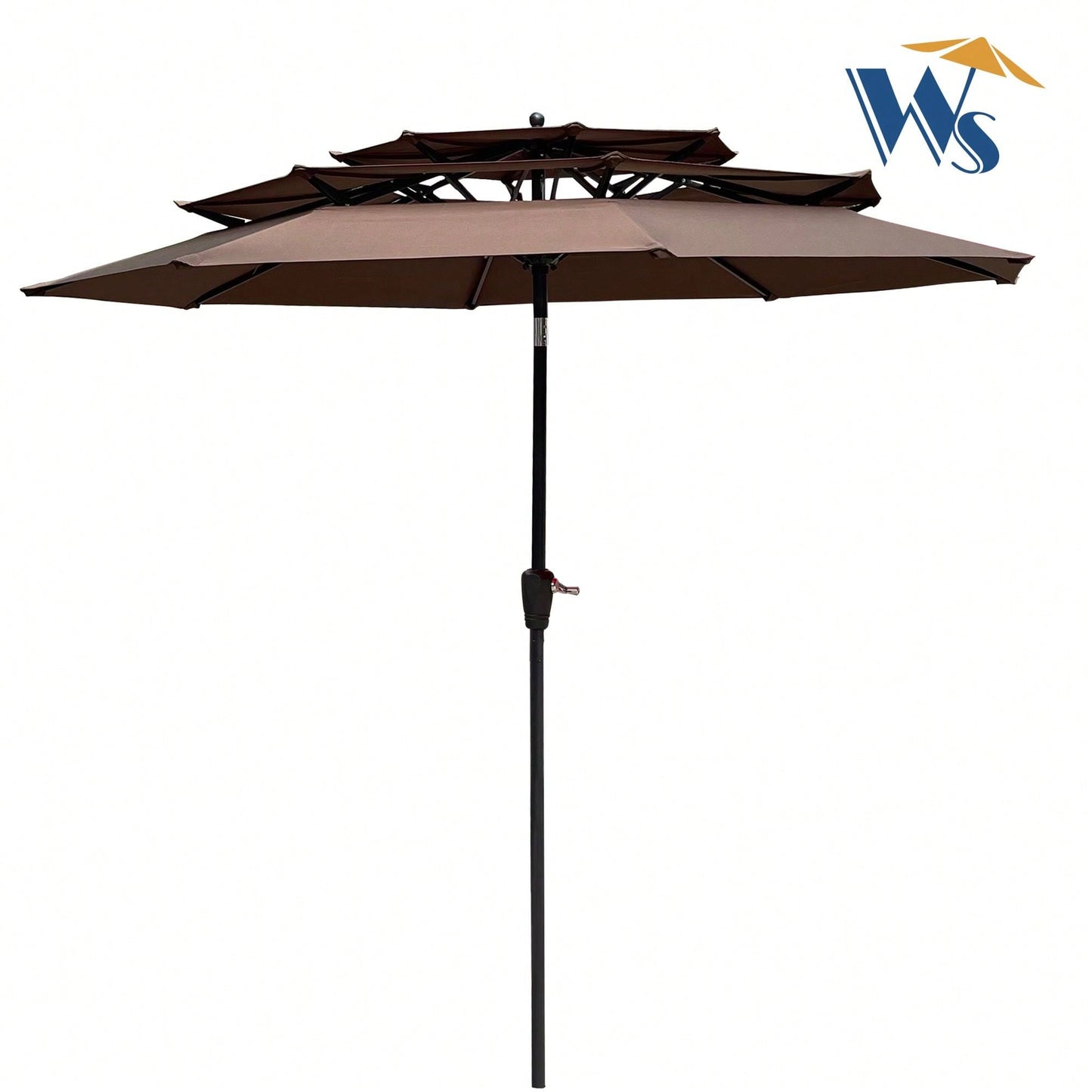 9Ft 3-Tiers Outdoor Patio Umbrella With Crank And Tilt And Wind Vents For Garden Deck Backyard Pool Shade Outside Deck Swimming Pool